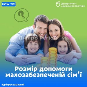 Як визначити розмір матеріальної допомоги для малозабезпеченої сім’ї в Дніпрі