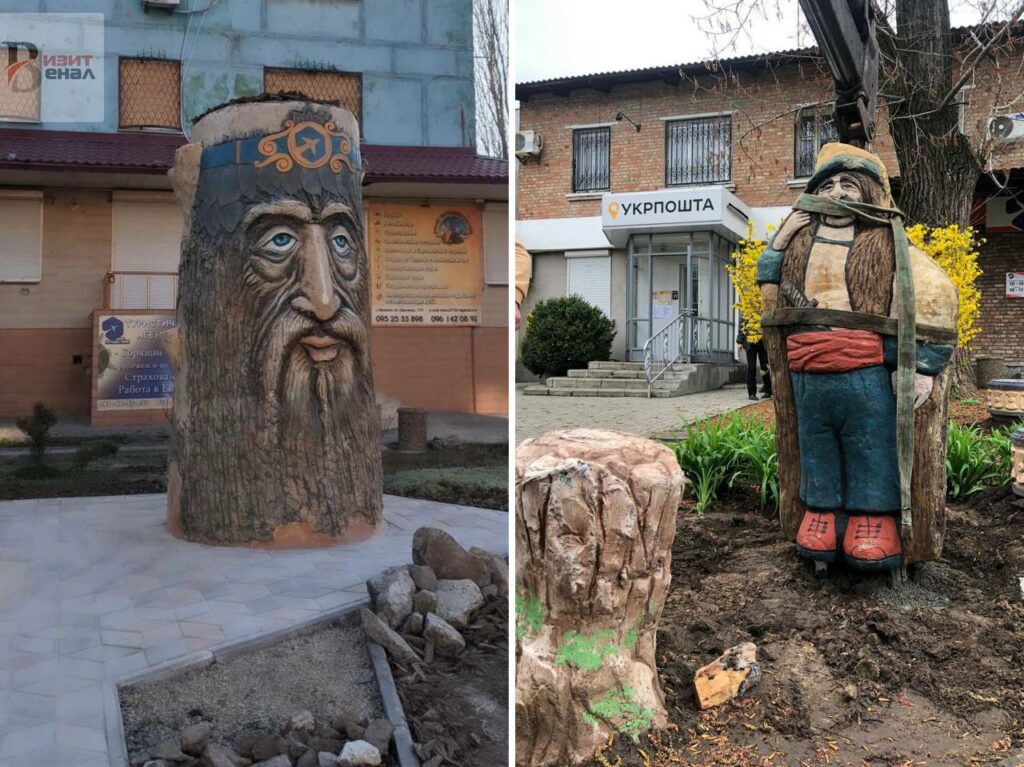 Козацький край: на Дніпропетровщині встановили скульптури в українському стилі