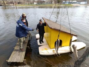 Пташиний рай у Новомосковську: у парку з’явилася хатка для водоплаваючих птахів (відео)