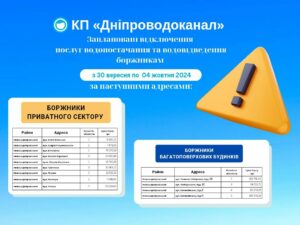 Багато адрес. У Дніпрі спецбригада відключить воду