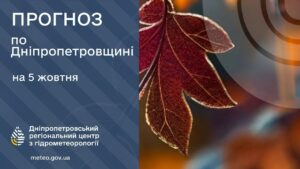 Прогноз погоди на 5 жовтня в Дніпрі та області