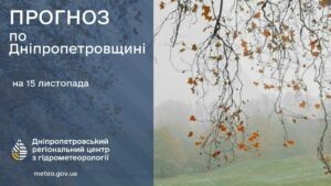 Мокрий сніг, туман, 1-й рівень небезпечності. Яка погода буде в Дніпрі 15 листопада