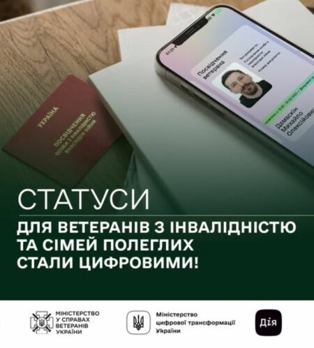 Статуси для ветеранів з інвалідністю та сімей полеглих можна оформити в Дії або ЦНАПі