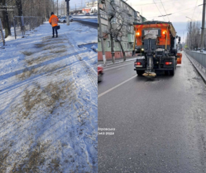 Перший сніг у Дніпрі. Комунальники працювали впродовж ночі, щоб містяни безперешкодно дісталися місць призначення