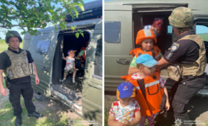 Поліцейські евакуювали родині з трьома дітьми з прифронтового села Межівської громади