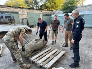 До Дніпра евакуювали стародавню «кам’яну бабу»