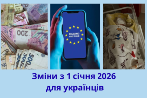 Податки, пенсії, прожитковий мінімум, виплати на дітей, роумінг у ЄС: зміни з 1 січня 2026 для українців