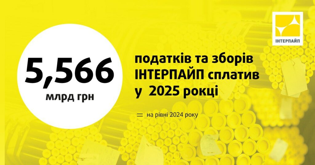 Інтерпайп Віктора Пінчука у 2025 році сплатив 5,566 млрд грн податків та зборів