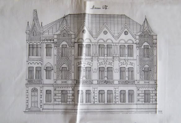 Проєкт міського архітектора Ф. А. Гагена (1849–1899) як прибутковий будинок підприємця Х. М. Ельясберга 