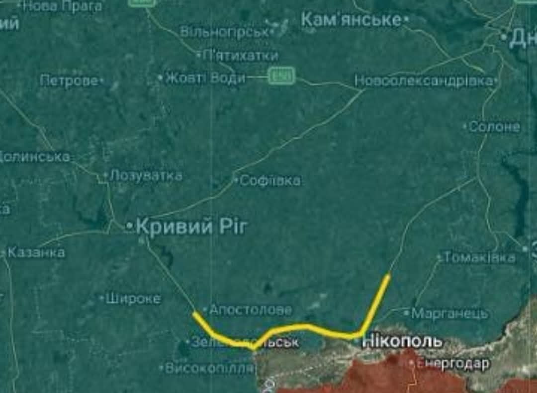 Карта небезпечної ділянки траси Н-23 на Дніпропетровщині