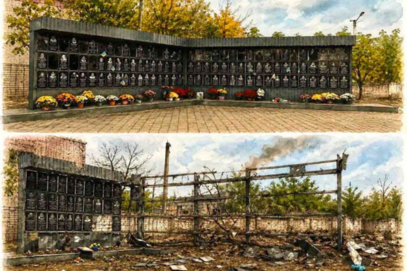 Пошкоджений обстрілом Меморіал воїнів на Дніпропетровщині відновлять (ВІДЕО)